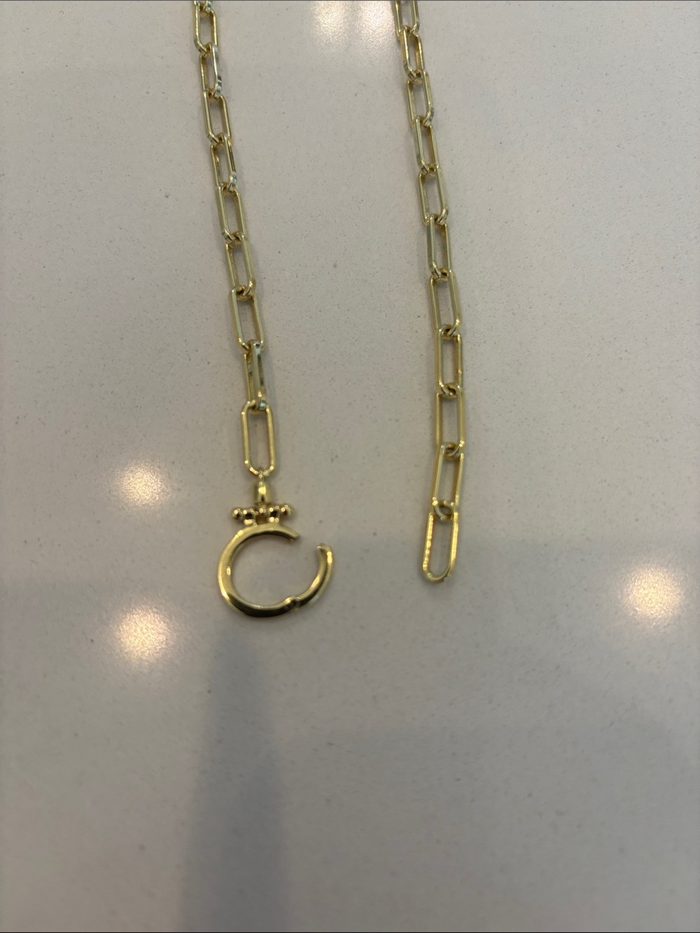 Gorjana Gold Plated Paperclip Chain Necklace with Spring Ring - Picture 3 of 3